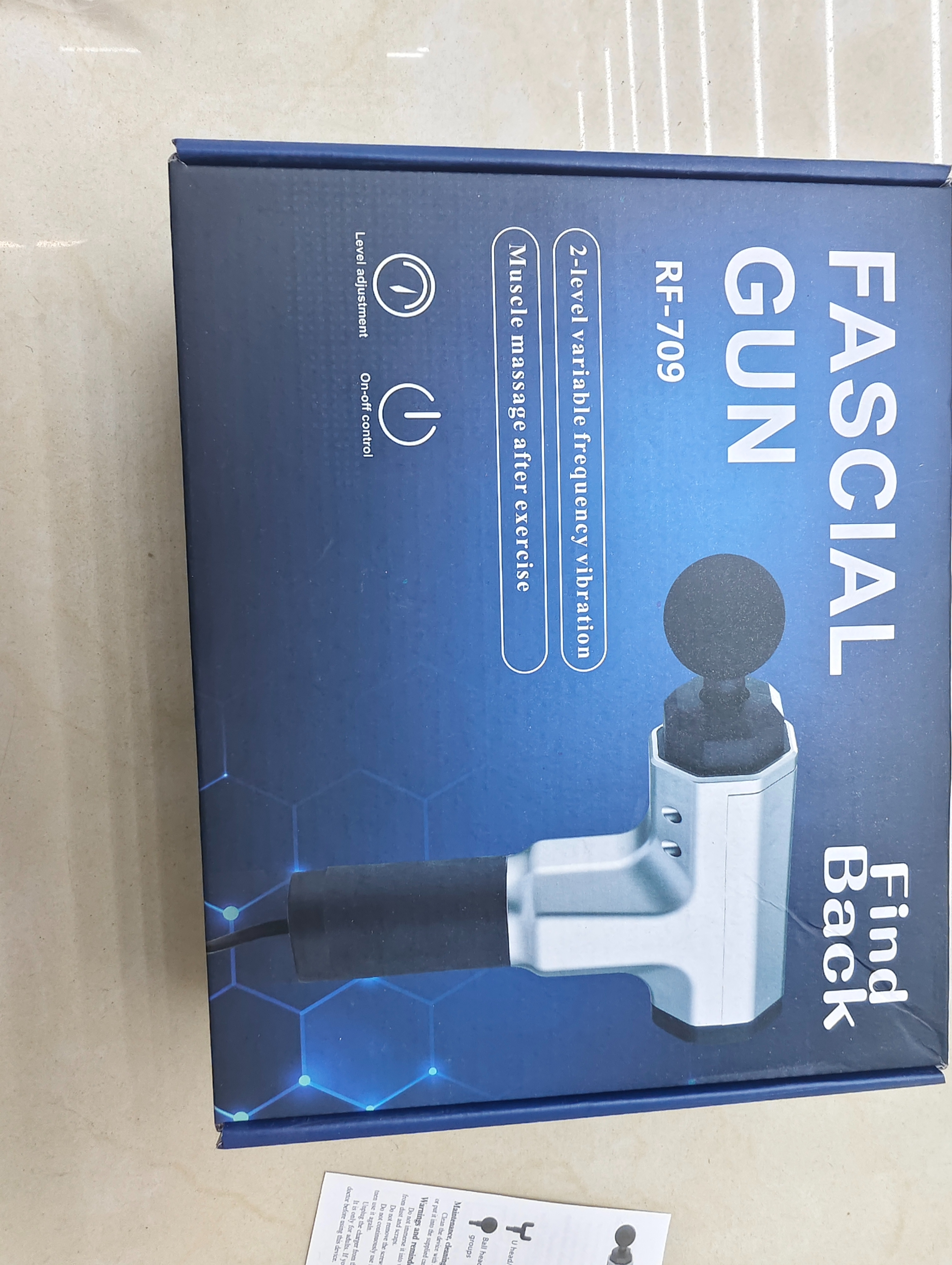 Binlong Technology blue packaging box massage gun, fascia gun, electronic massage gun, fascia gun