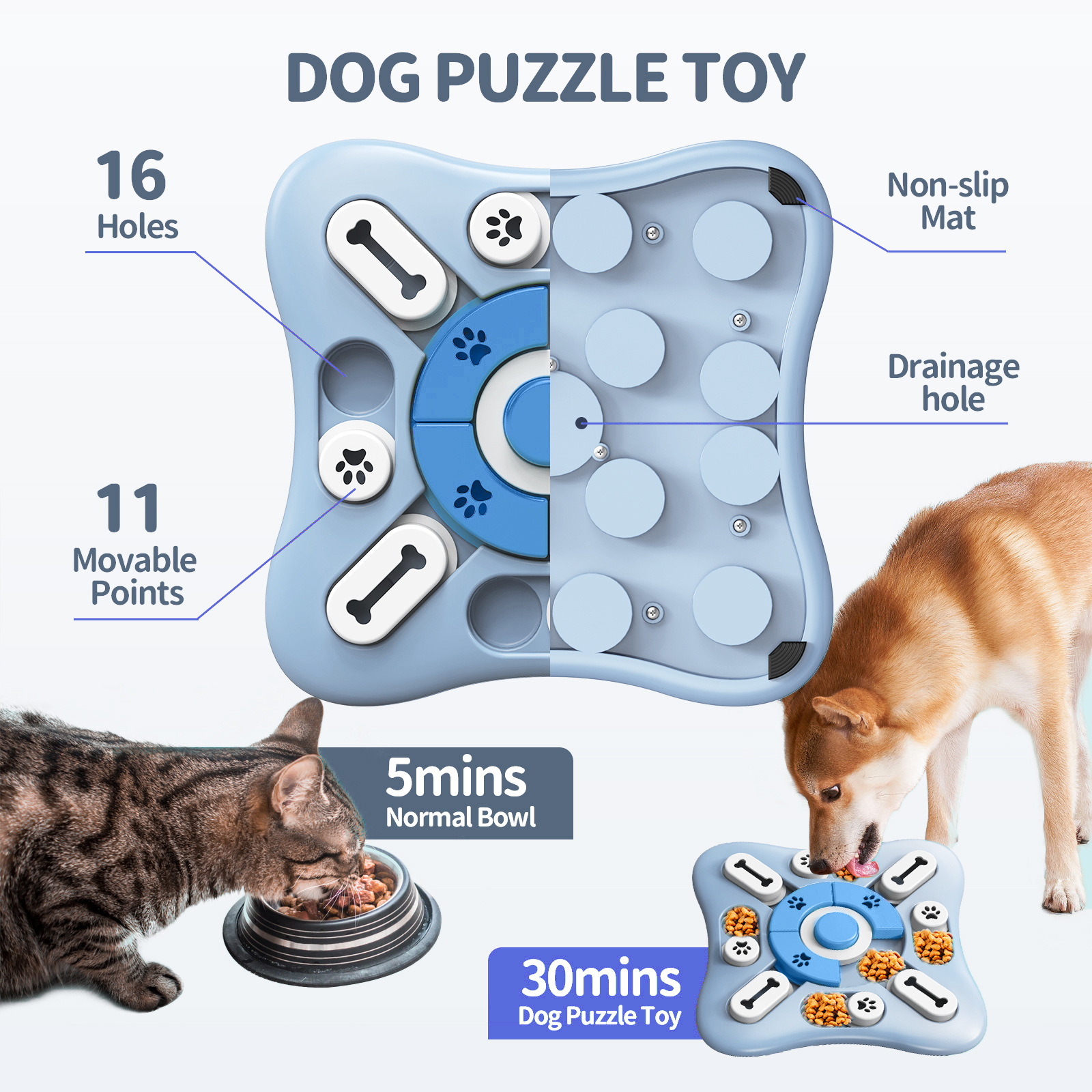 A bestseller on Amazon for pet dogs, an educational toy that can make sounds when cats and dogs eat slowly or miss food Application Scenario