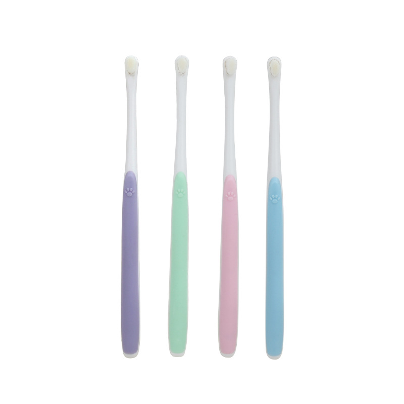 En stock pet toothbrush cat dog limpieza oral para perros pequeña cabeza de plástico pelo suave pet toothbrush pet supplies wholesale Item Picture
