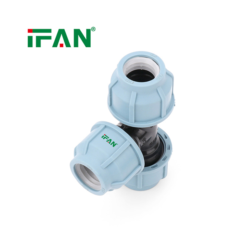Blue PP Quick-Connect Fittings Tee Connector图