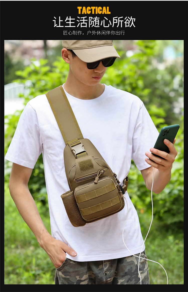 Lure bag: Outdoor crossbody bag, multi-functional sports chest bag, men's cycling and mountaineering shoulder bag, lure fishing bag detail image 3