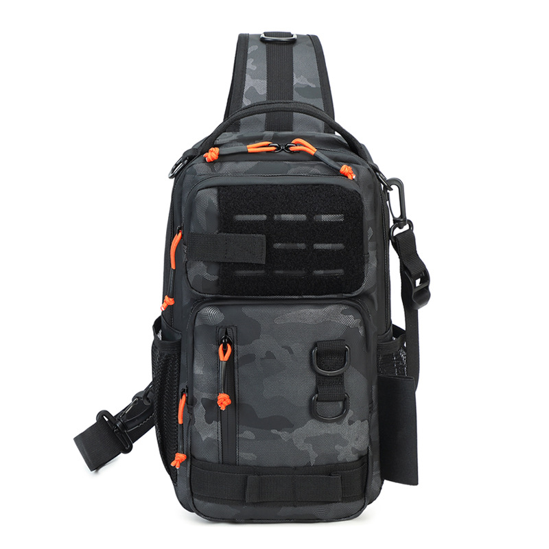 Lure bag, men's waterproof large-capacity single-shoulder bag, multi-functional fishing single-pole fishing bag, outdoor sports crossbody bag Item Picture