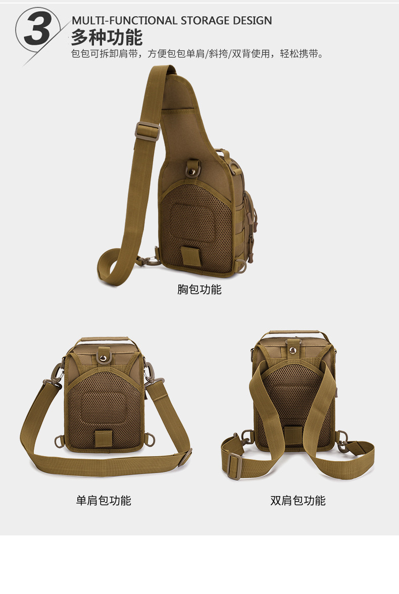 Lure bag: Multi-functional tactical crossbody bag, men's outdoor lure bag, sports cycling chest bag, men's daily commuting single-shoulder bag detail image 9