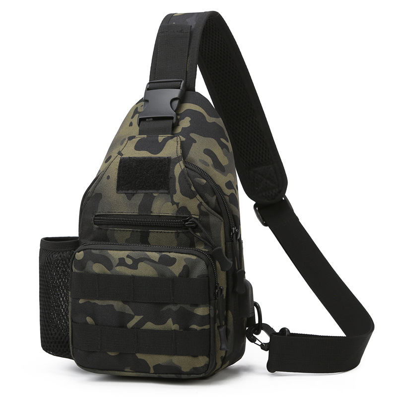 Lure bag: Outdoor crossbody bag, multi-functional sports chest bag, men's cycling and mountaineering shoulder bag, lure fishing bag Item Picture