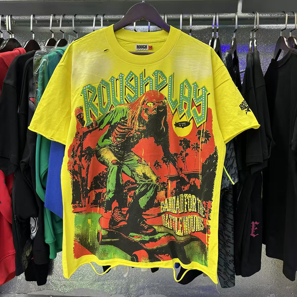 2026 europa y américa marca de moda nuevo hombre retro impresión alta calle casual lavado de agua hacer viejo hombre y mujer manga corta camiseta camiseta camiseta camiseta camiseta ins