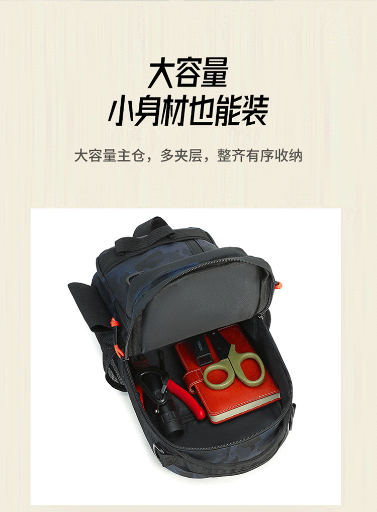 Lure bag, men's waterproof large-capacity single-shoulder bag, multi-functional fishing single-pole fishing bag, outdoor sports crossbody bag detail image 2