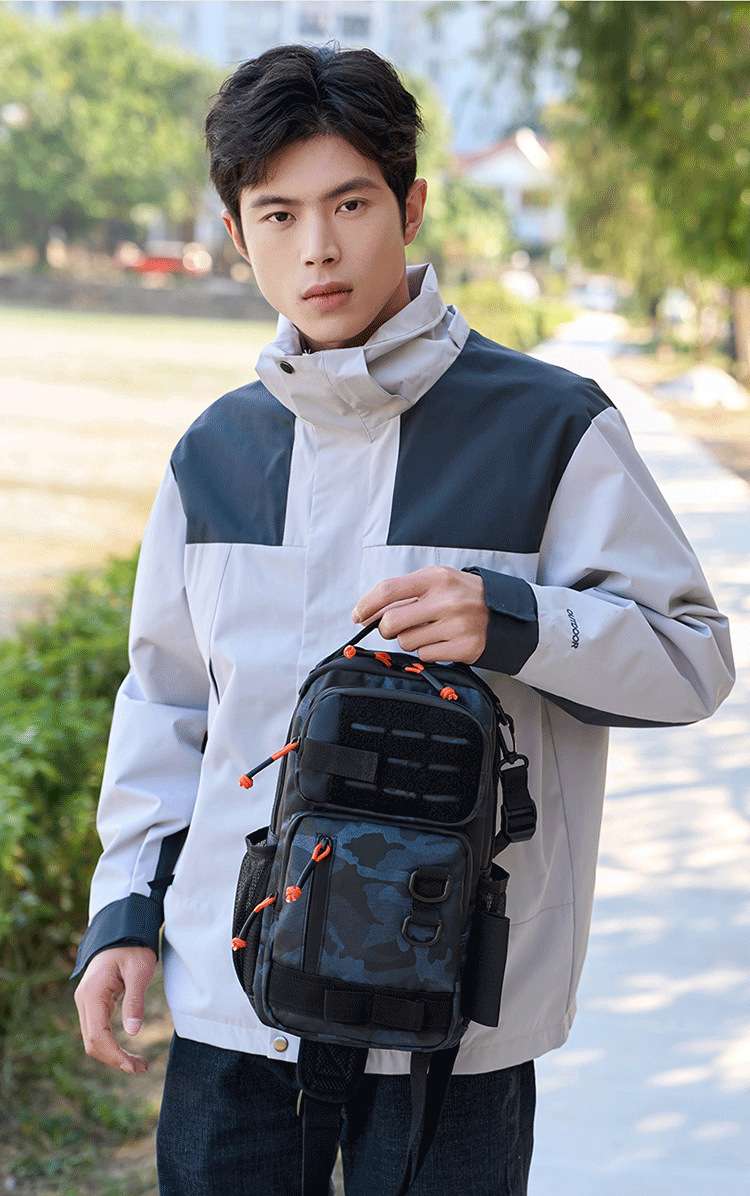 Lure bag, men's waterproof large-capacity single-shoulder bag, multi-functional fishing single-pole fishing bag, outdoor sports crossbody bag detail image 8