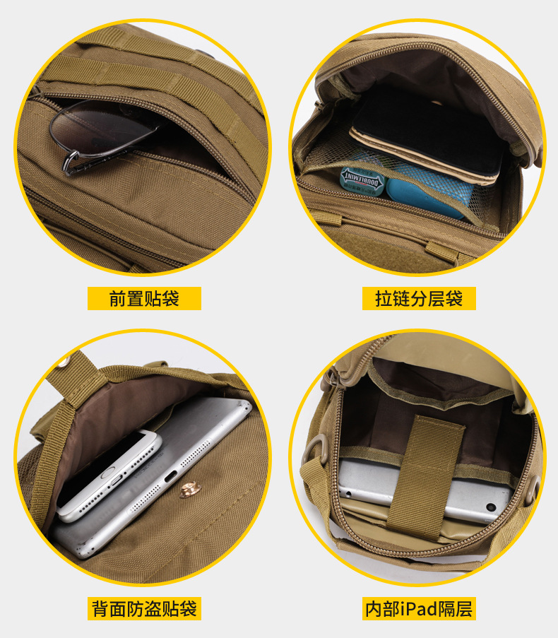 Lure bag: Multi-functional tactical crossbody bag, men's outdoor lure bag, sports cycling chest bag, men's daily commuting single-shoulder bag detail image 8