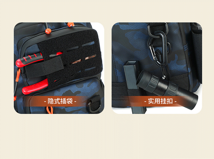 Lure bag, men's waterproof large-capacity single-shoulder bag, multi-functional fishing single-pole fishing bag, outdoor sports crossbody bag detail image 7