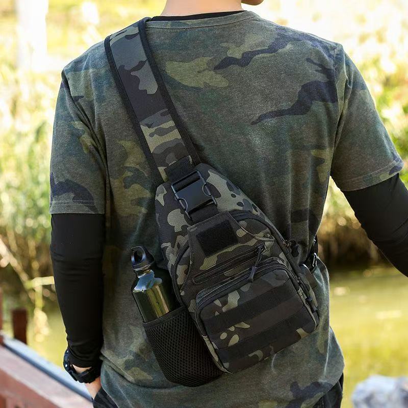 Lure bag: Outdoor crossbody bag, multi-functional sports chest bag, men's cycling and mountaineering shoulder bag, lure fishing bag details Picture