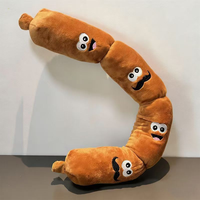 Cross-border dog toys, a four-section plush sausage that makes sound when pressed, are suitable for small and medium-sized dog pets to keep you company and relieve boredom Specification image