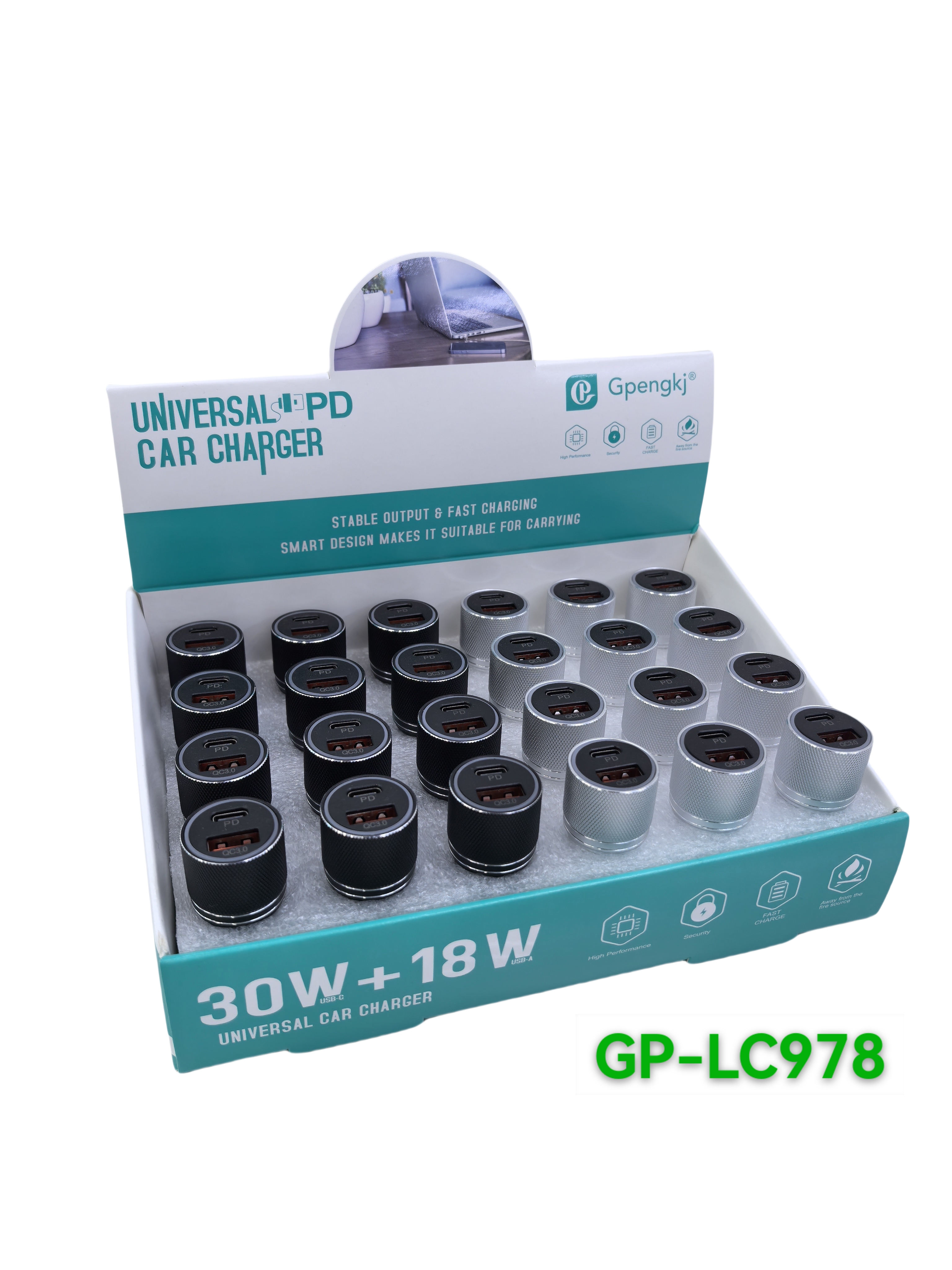 车载充电器快充30W+18W快充PD和QC3.0兼容车载充电器超级快充适用苹果17/16汽车点烟器转换插头48W车充