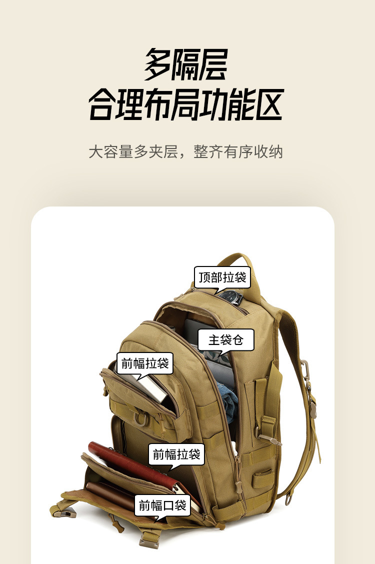 حقيبة Lure Bag للتسلق في الهواء الطلق، حقيبة مزدوجة متعددة الأغراض ذات حقائب الظهر للرجال detail image 2