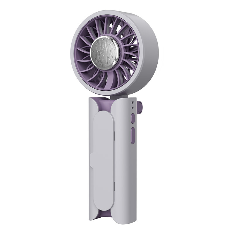 2026 New cross-border refrigeration high-speed fan, foldable, rechargeable, umbrella-holding, handheld ice pack fan, desktop fan detail image 2