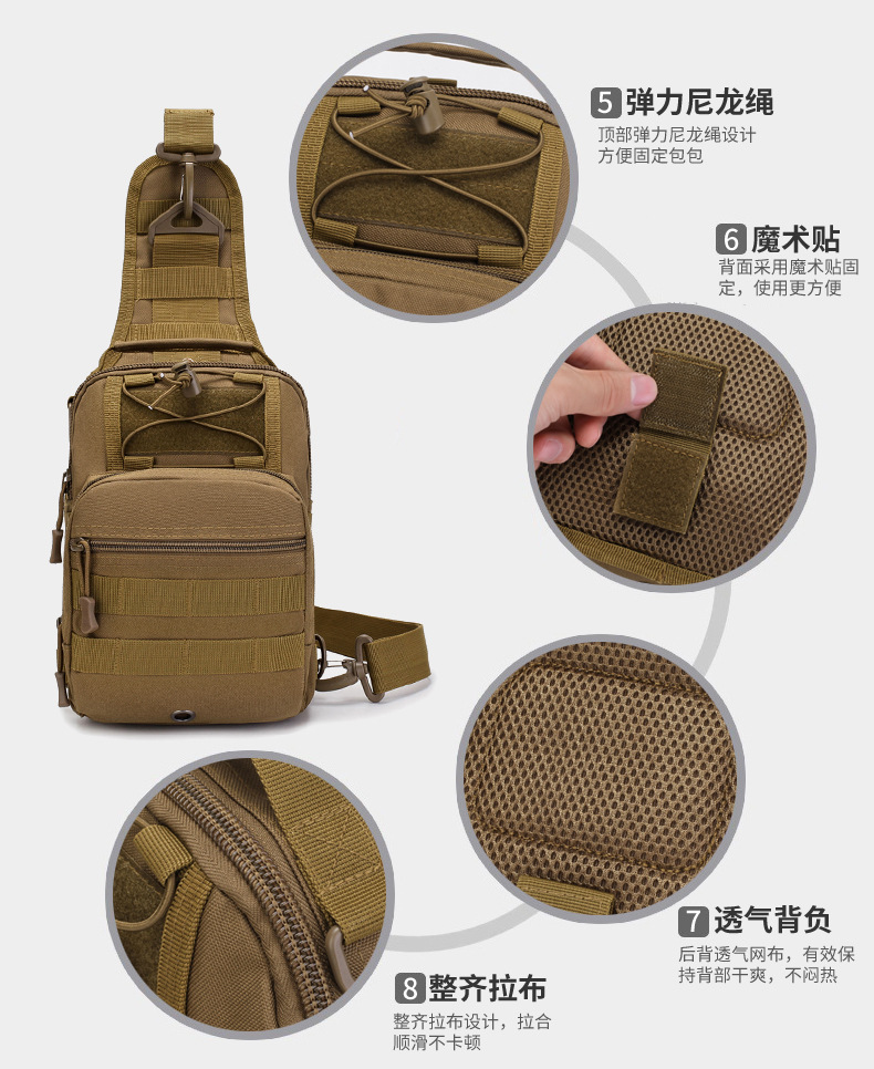 Lure bag: Multi-functional tactical crossbody bag, men's outdoor lure bag, sports cycling chest bag, men's daily commuting single-shoulder bag detail image 5