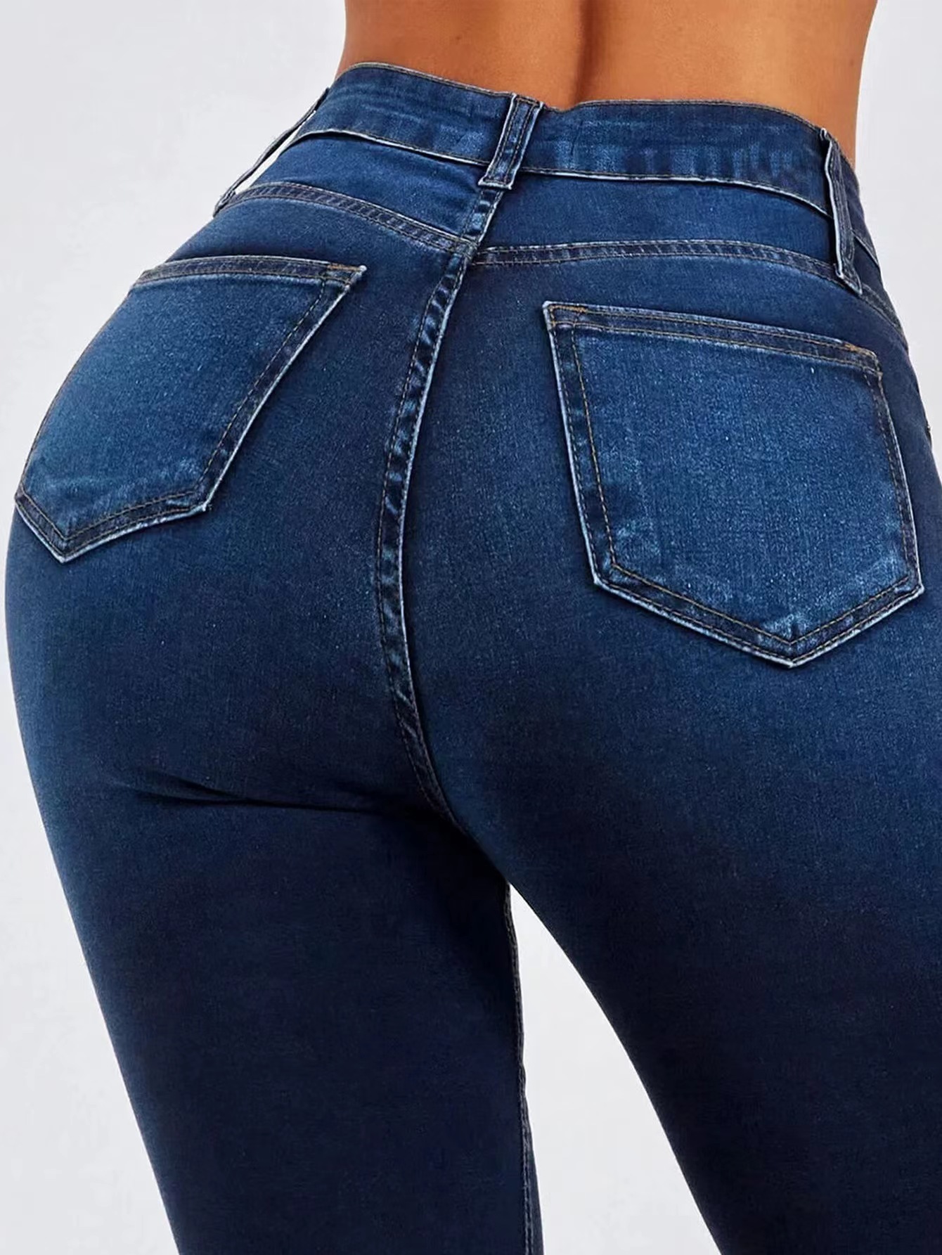 Spring 2026 new cross-border European and American trade Amazon high-waisted, form-fitting, stretch flared jeans, women's trousers, designer wear Application Scenario