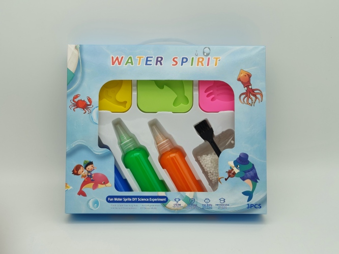 3-piece Water Spirit toy set, children's magic water baby DIY making materials, ocean-themed mold + paint, complete set of handcrafted science experiment and educational toys Specification image