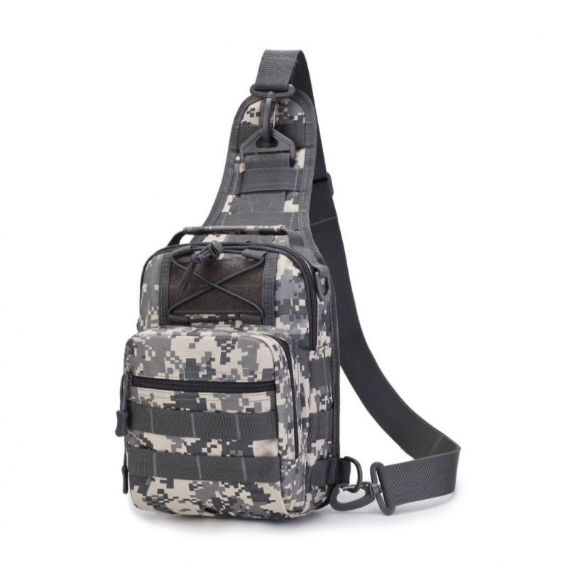 Lure bag: Multi-functional tactical crossbody bag, men's outdoor lure bag, sports cycling chest bag, men's daily commuting single-shoulder bag Item Picture