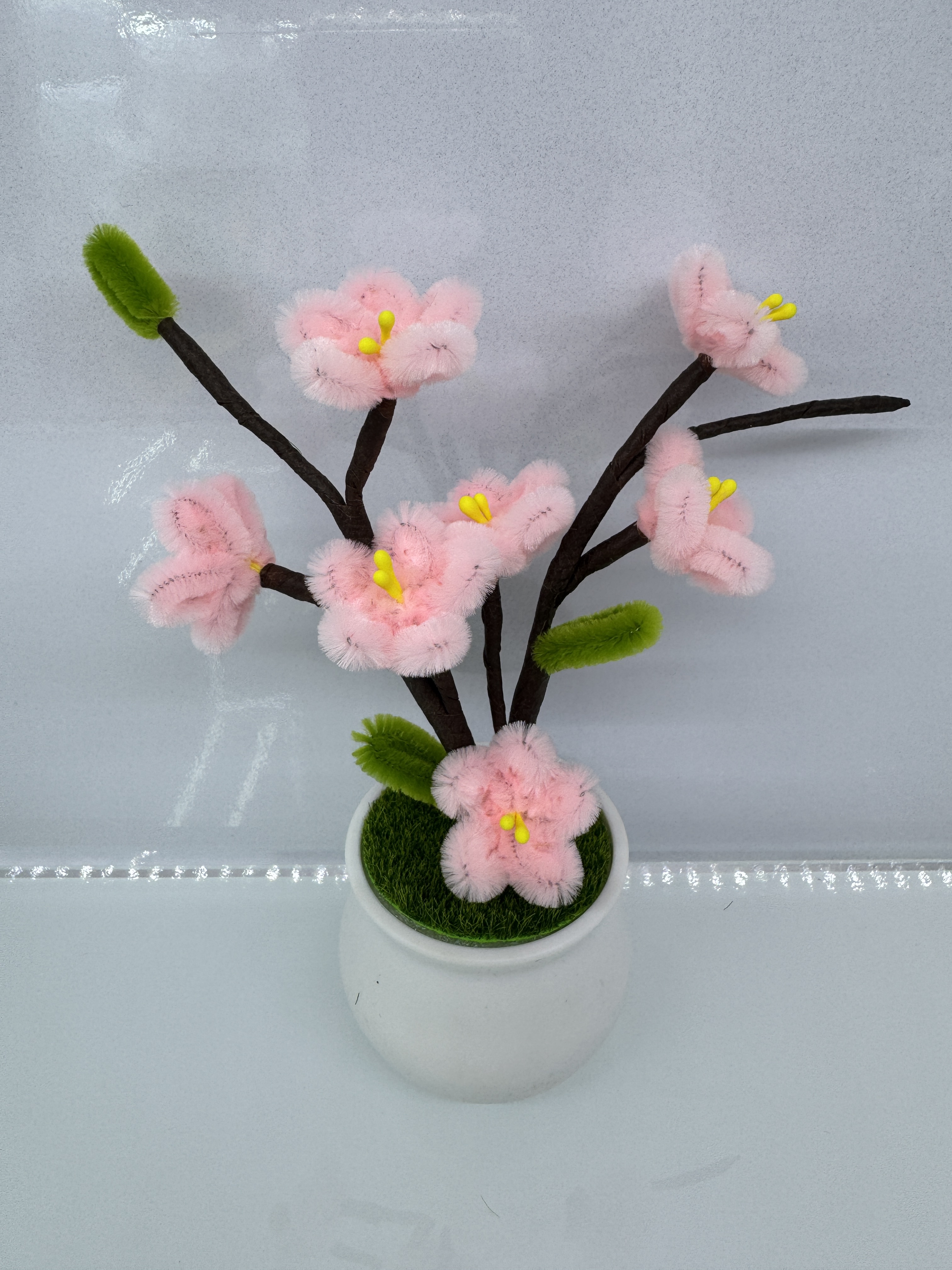 Twisted stick plum blossom finished product sunflower tulip simulation flower book study desk decoration small potted plant for Teachers' Day