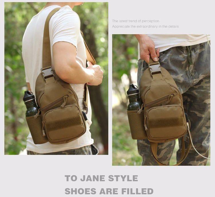 Lure bag: Sports chest bag with water bottle cover backpack, tactical shoulder bag, crossbody bag, breathable and durable bag detail image 9