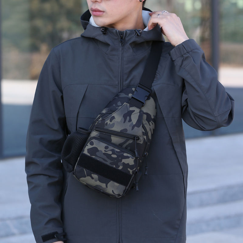 Lure bag: Sports chest bag with water bottle cover backpack, tactical shoulder bag, crossbody bag, breathable and durable bag