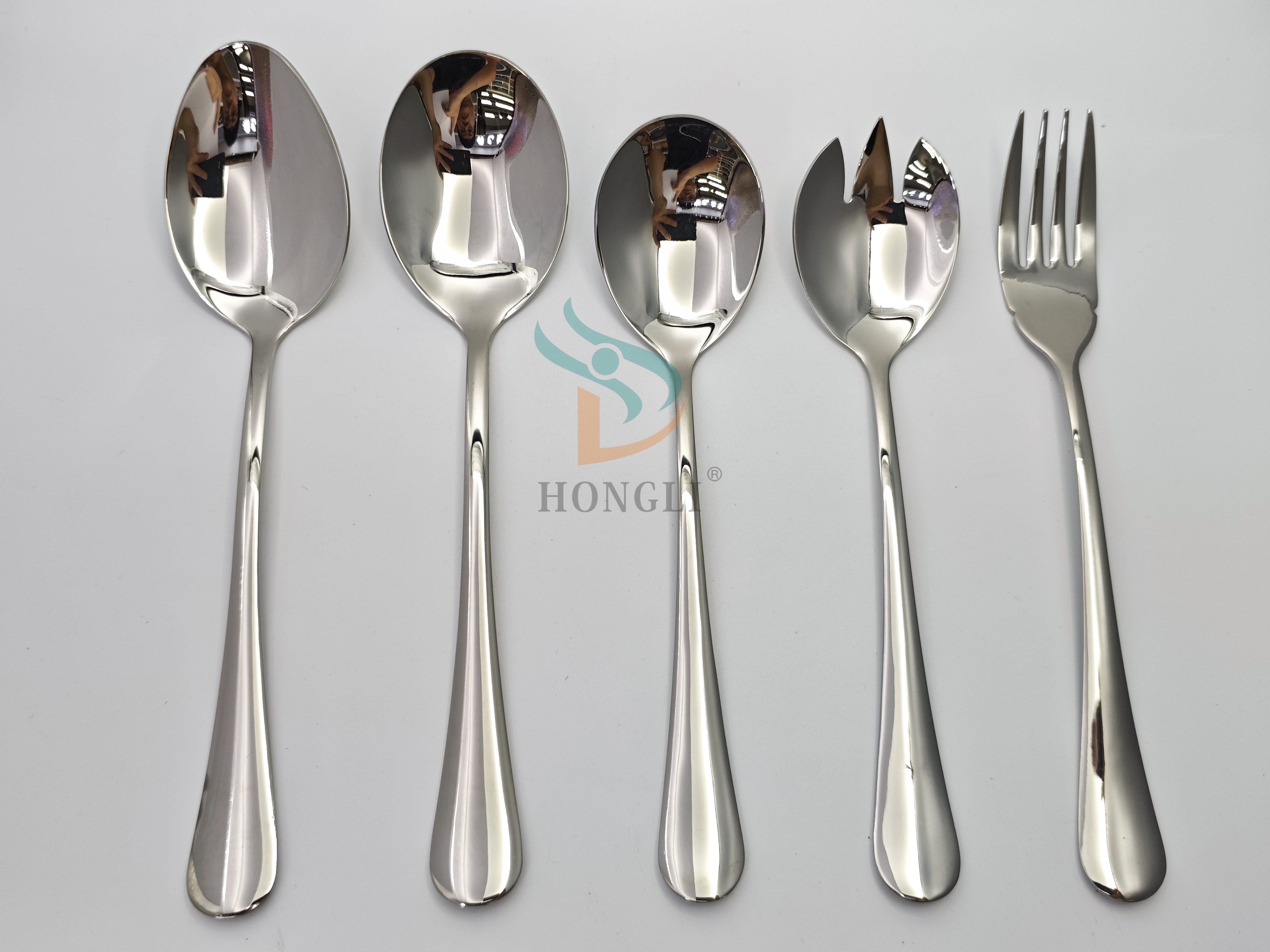 Silver kitchen knife and steak knife set, Central Asian five countries kitchenware set, separate spoons and forks, stainless steel tableware