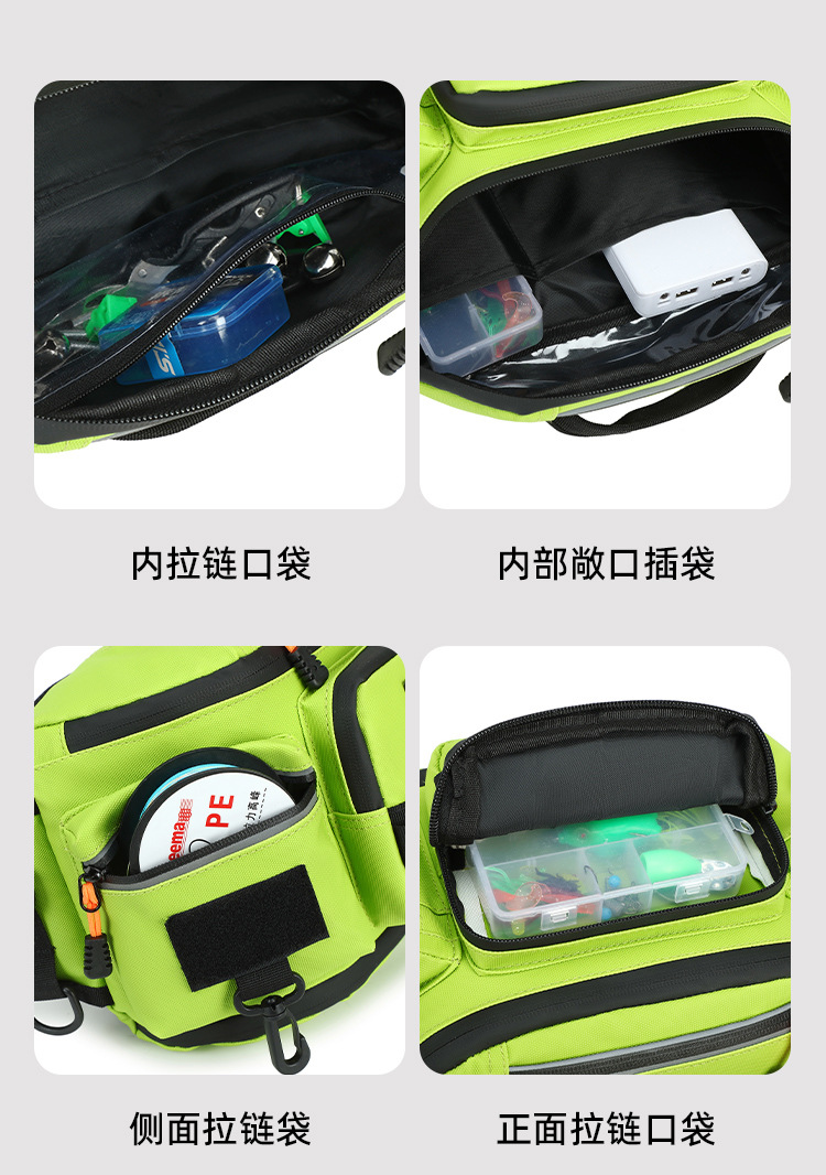 Lure bag: Sports waist bag, multi-functional cycling, motorcycle, running chest bag, waterproof crossbody bag, mountaineering, large-capacity crossbody backpack detail image 9