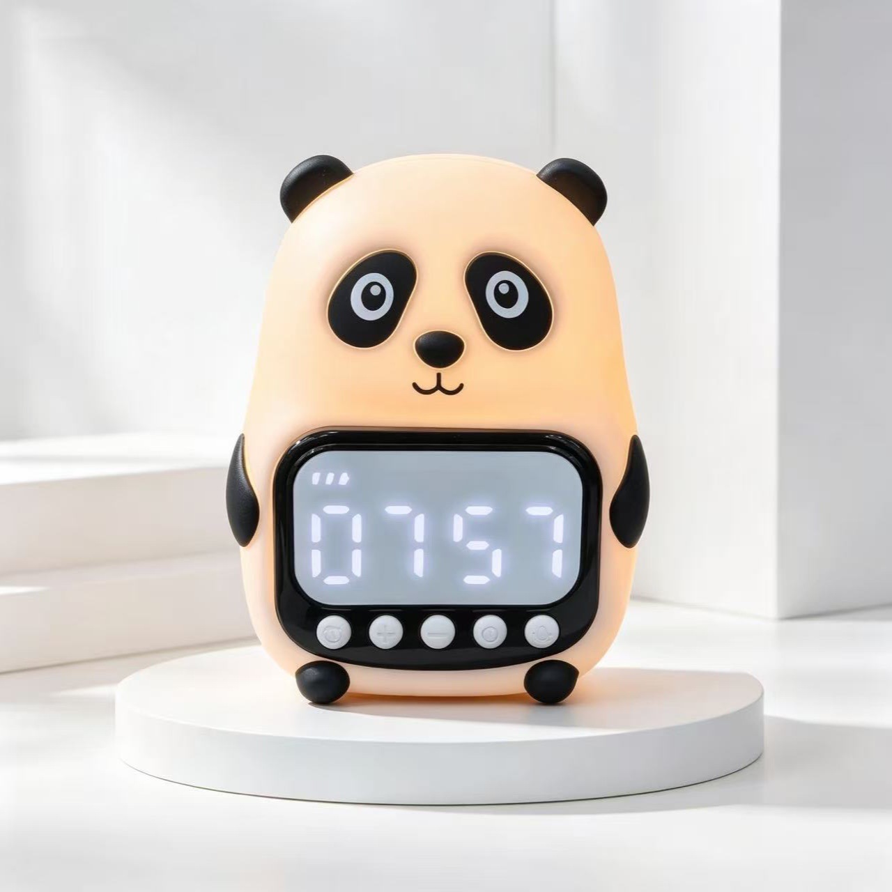 New Panda Cross-border cute desktop patting light, home atmosphere learning alarm clock, children's night light Item Picture