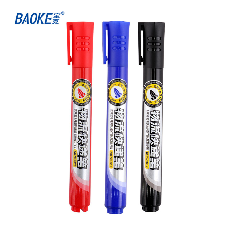Baoke Ink oil-based marker pen, quick-drying mark pen, black industrial logistics special large-head pen, waterproof Application Scenario