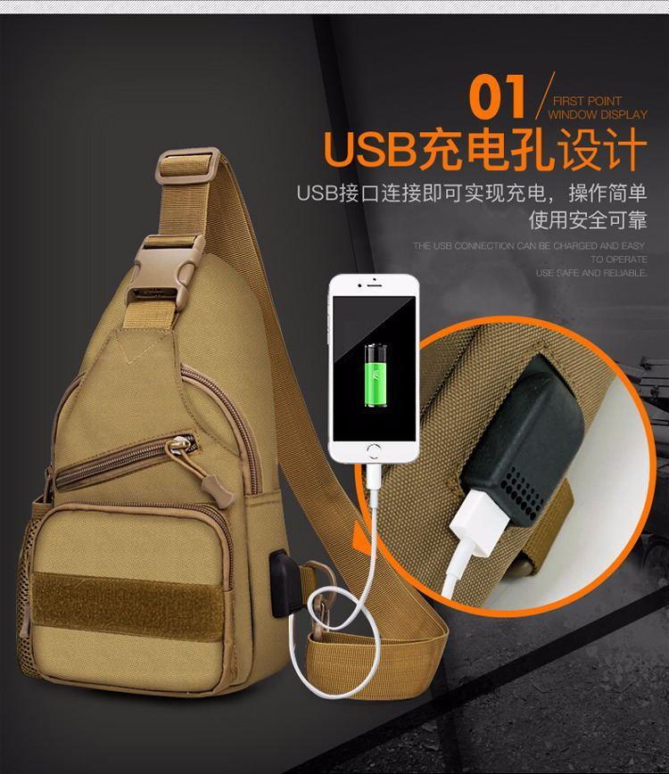 Lure bag: Sports chest bag with water bottle cover backpack, tactical shoulder bag, crossbody bag, breathable and durable bag detail image 3