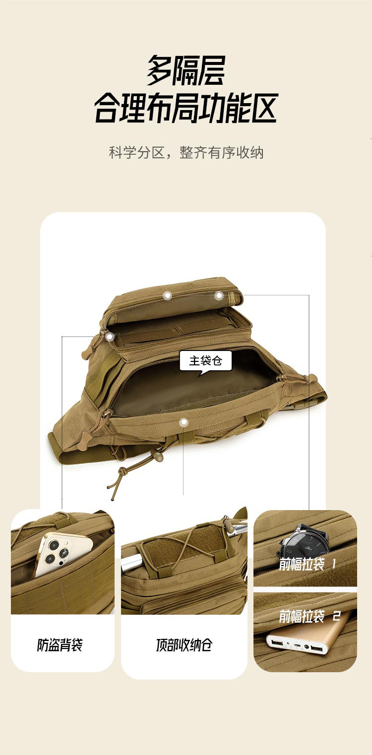 Lure bag: Waist bag, shoulder bag, sports chest bag, cycling and mountaineering, casual lure bag, crossbody bag, running waist bag, lure fishing bag detail image 3