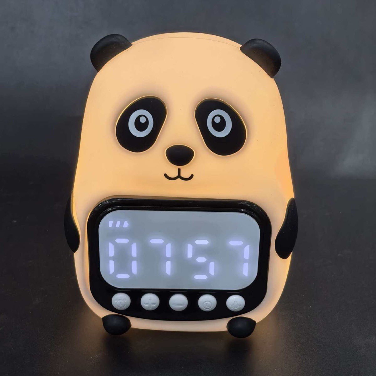 New Panda Cross-border cute desktop patting light, home atmosphere learning alarm clock, children's night light Specification image