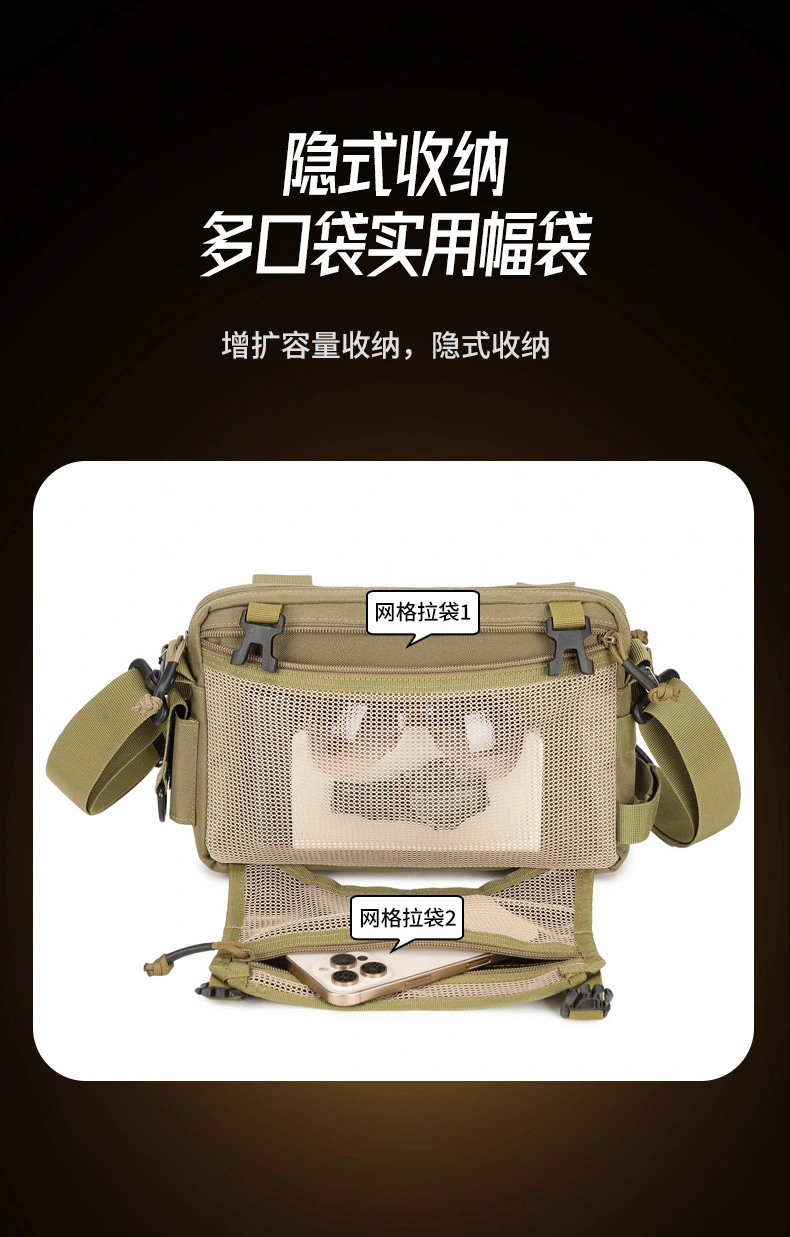 Lure bag: Multi-functional lure fishing bag, outdoor sports shoulder bag, large-capacity waterproof nylon bag, men's crossbody bag, lightweight and durable detail image 6