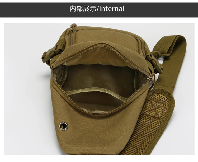 Lure Men's multi-functional tactical chest bag, outdoor sports bag with water bottle case, waterproof nylon single-shoulder crossbody bag detail image 11