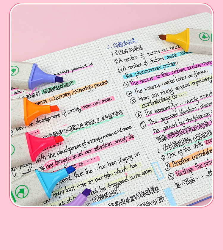 Highlighter HP-6625 12 conjunto de colores protección de los ojos sistema de color suave oblicuo recortar no. pen aprender a leer highlighter marcador de línea pic 16