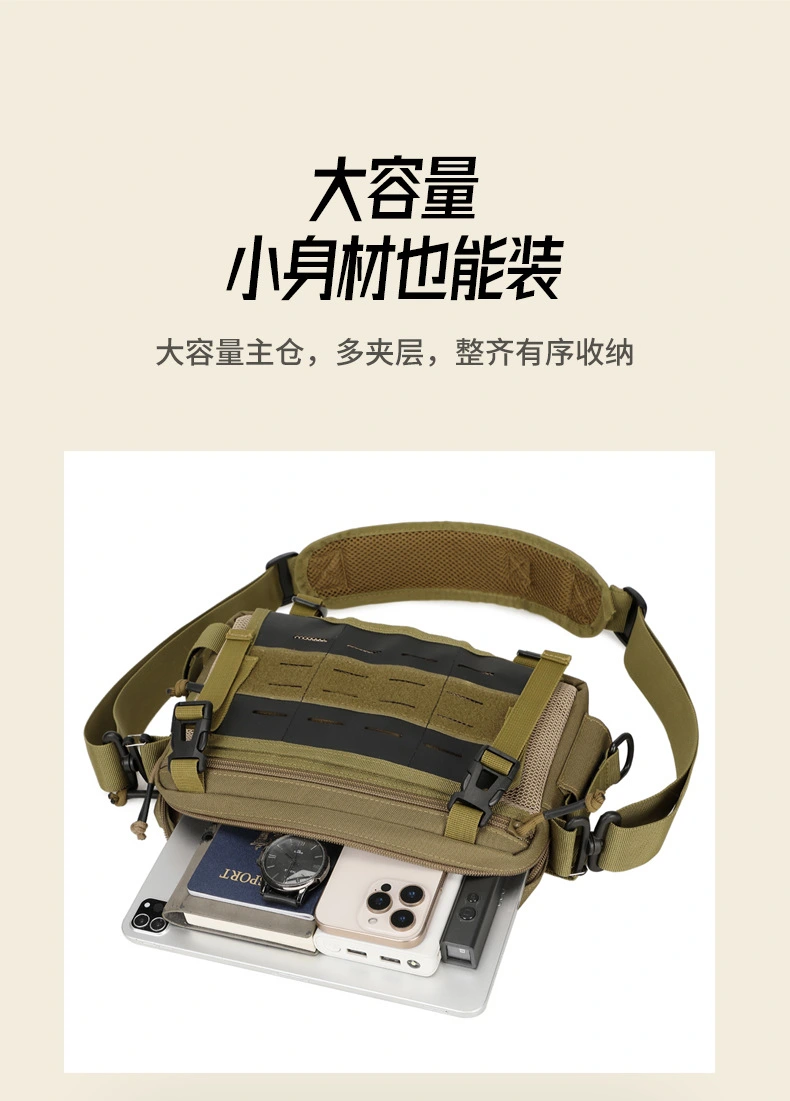 Lure bag: Multi-functional lure fishing bag, outdoor sports shoulder bag, large-capacity waterproof nylon bag, men's crossbody bag, lightweight and durable detail image 4