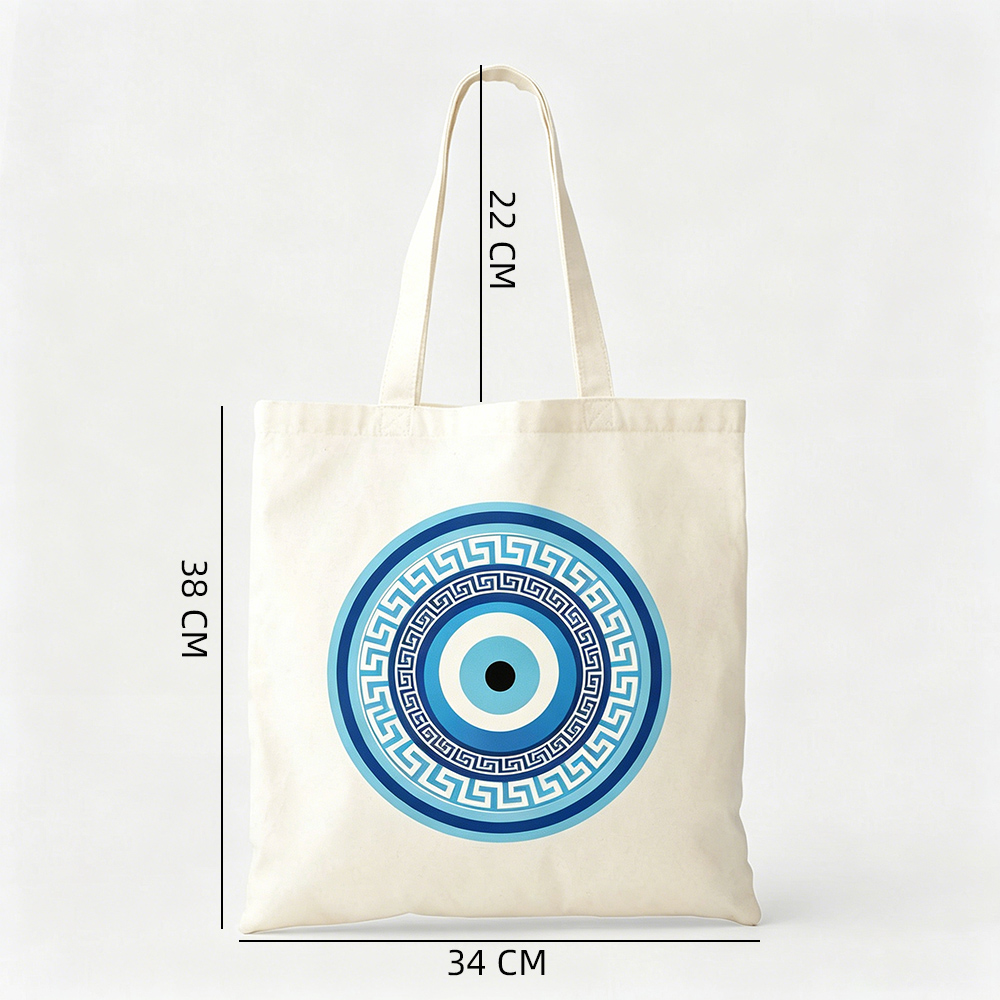 SIYAO Accessories Devil's Eye Blue Eye Canvas Bag Beach Bag Greek Element Custom Style Evil Eye Peripheral available in stock for customization SiYAO Item Picture