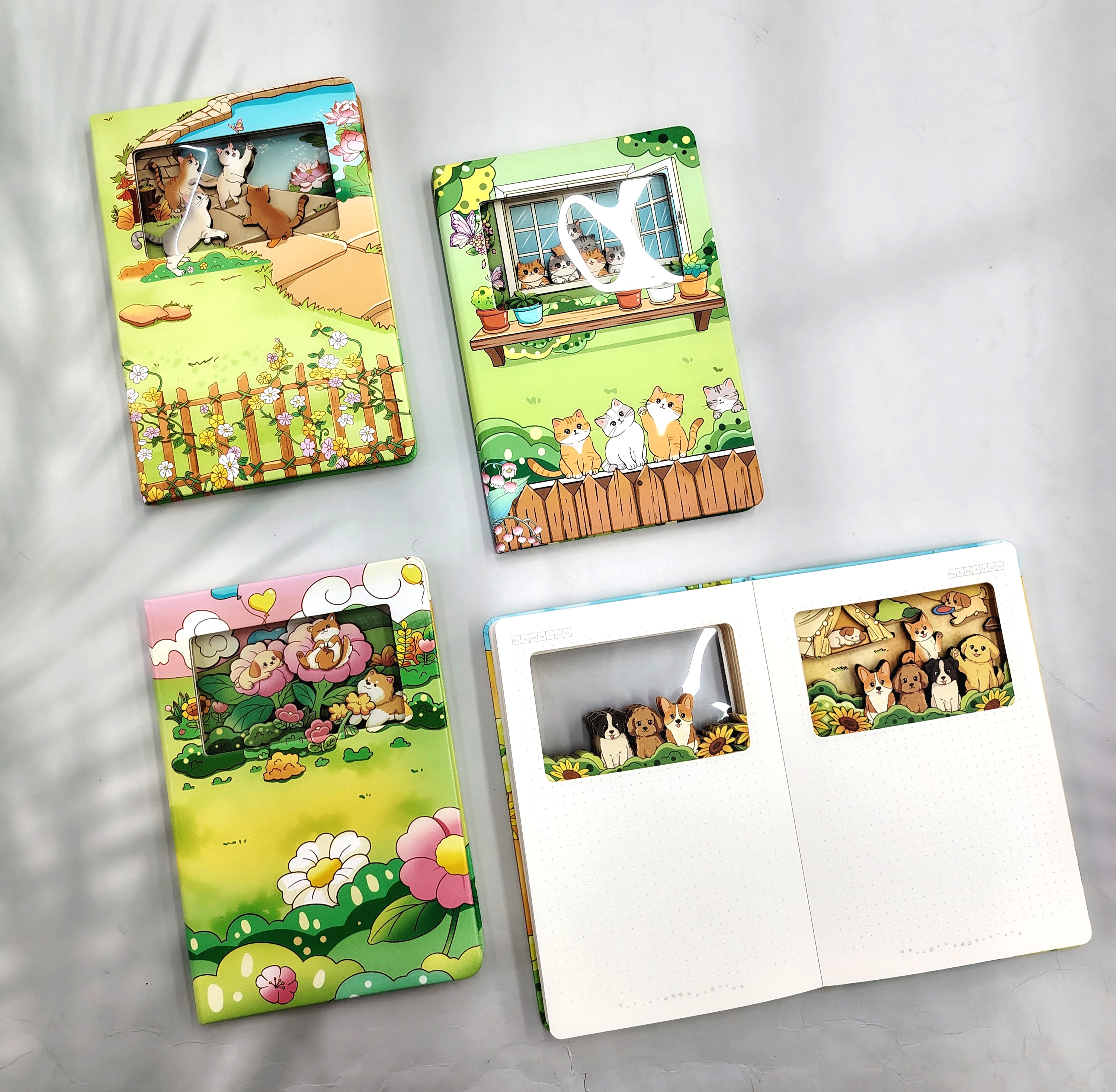 创意新款3D纸雕笔记本PU封面记事本内芯原点多图可选可定制详情1