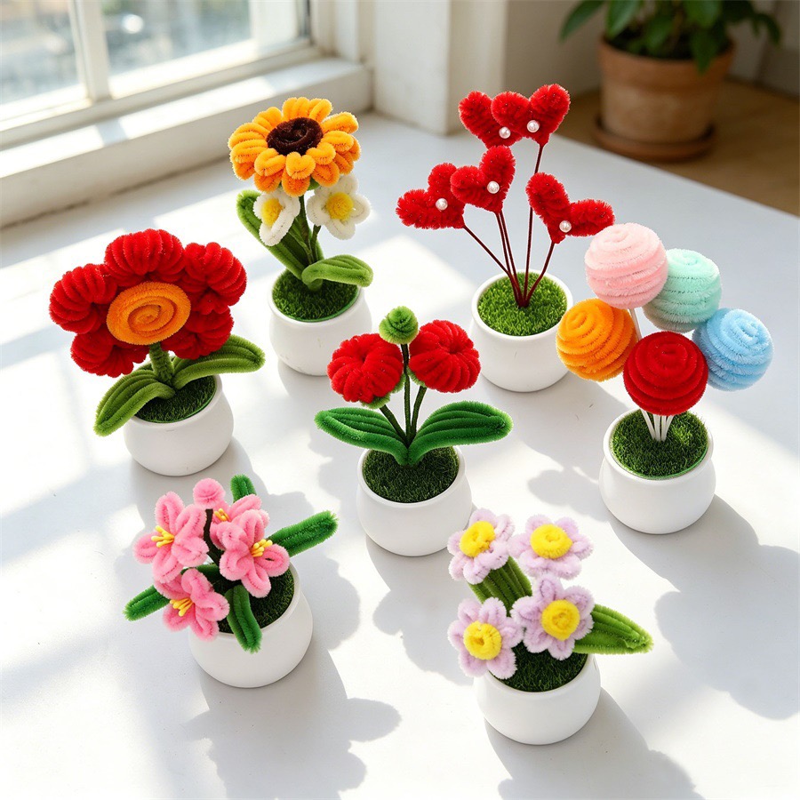 Twisted stick, orange velvet sunflower potted plant, sunflower tulip simulation flower book, study desk decoration, small potted plant for Teachers' Day decoration Specification image