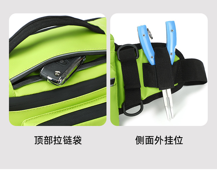 Lure bag: Sports waist bag, multi-functional cycling, motorcycle, running chest bag, waterproof crossbody bag, mountaineering, large-capacity crossbody backpack detail image 10