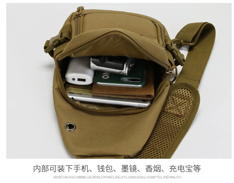Lure Men's multi-functional tactical chest bag, outdoor sports bag with water bottle case, waterproof nylon single-shoulder crossbody bag detail image 12