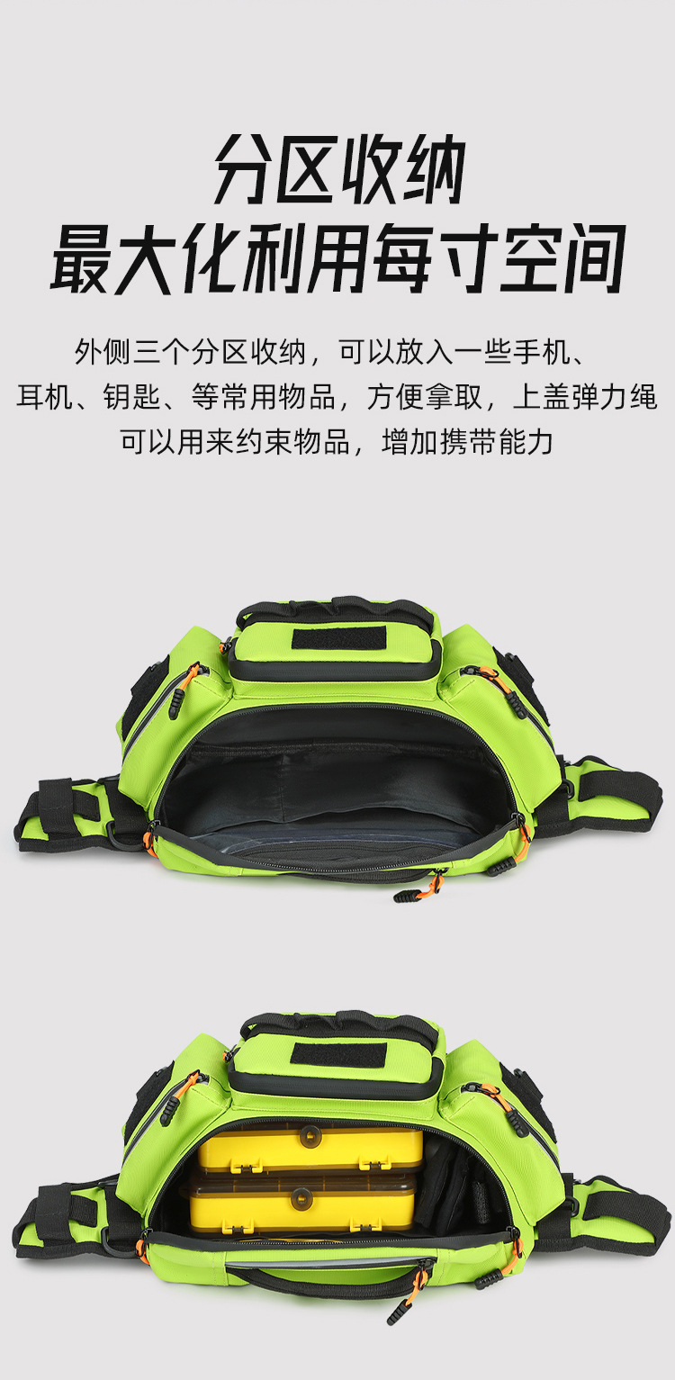 Lure bag: Sports waist bag, multi-functional cycling, motorcycle, running chest bag, waterproof crossbody bag, mountaineering, large-capacity crossbody backpack detail image 8