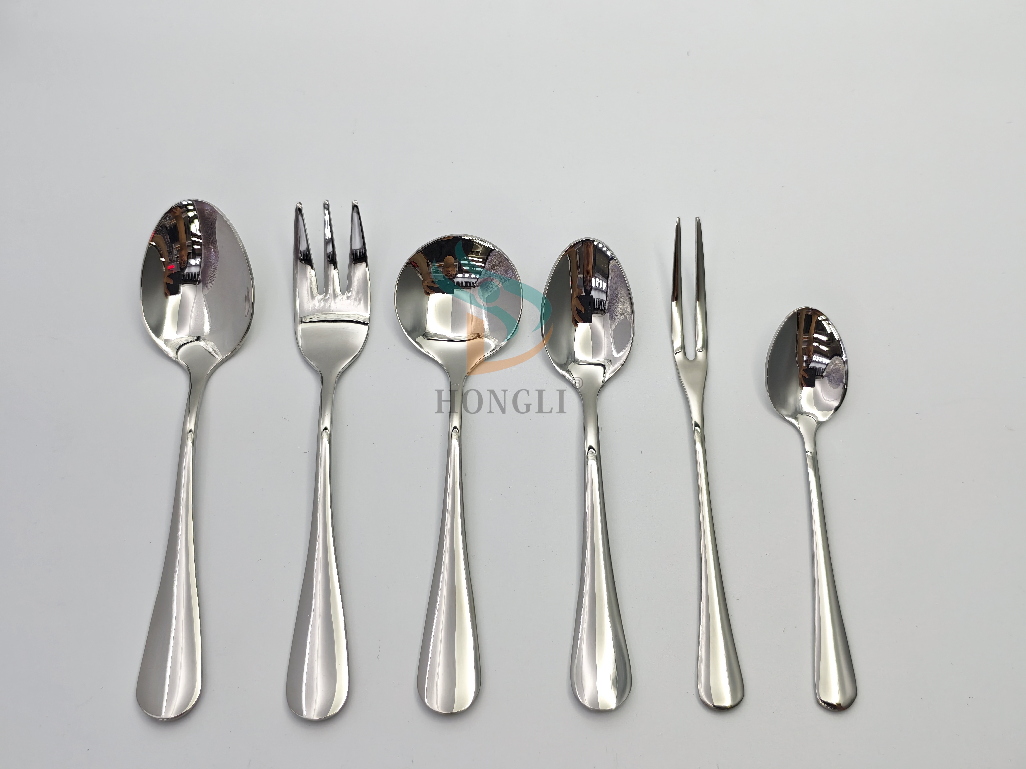 Silver kitchen knife and steak knife set, Central Asian five countries kitchenware set, separate spoons and forks, stainless steel tableware Specification image