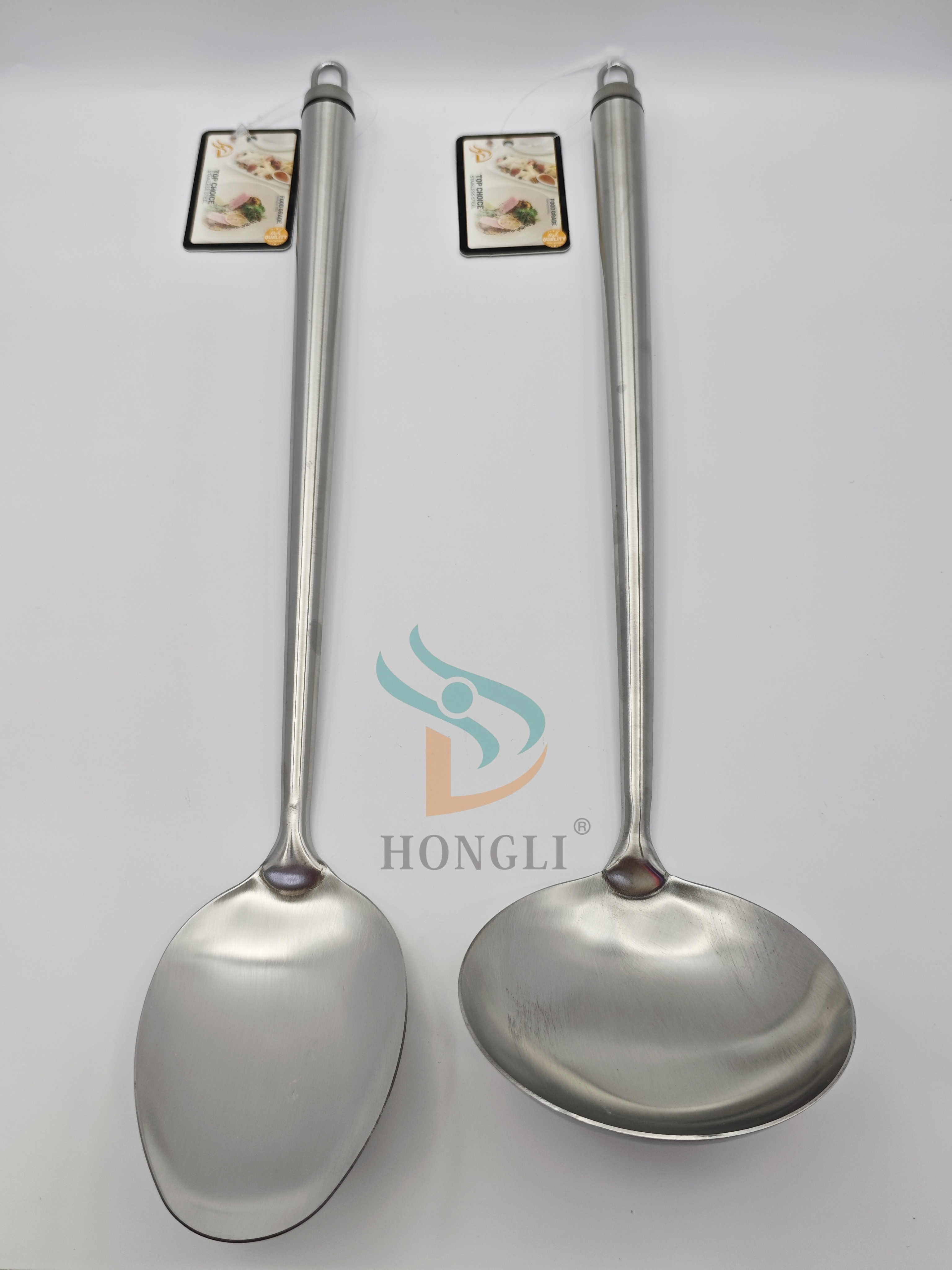 Silver stainless steel kitchenware spoon, soup spoon 6pc set, matte spatula, spatula, suitable for restaurants and hotel kitchens