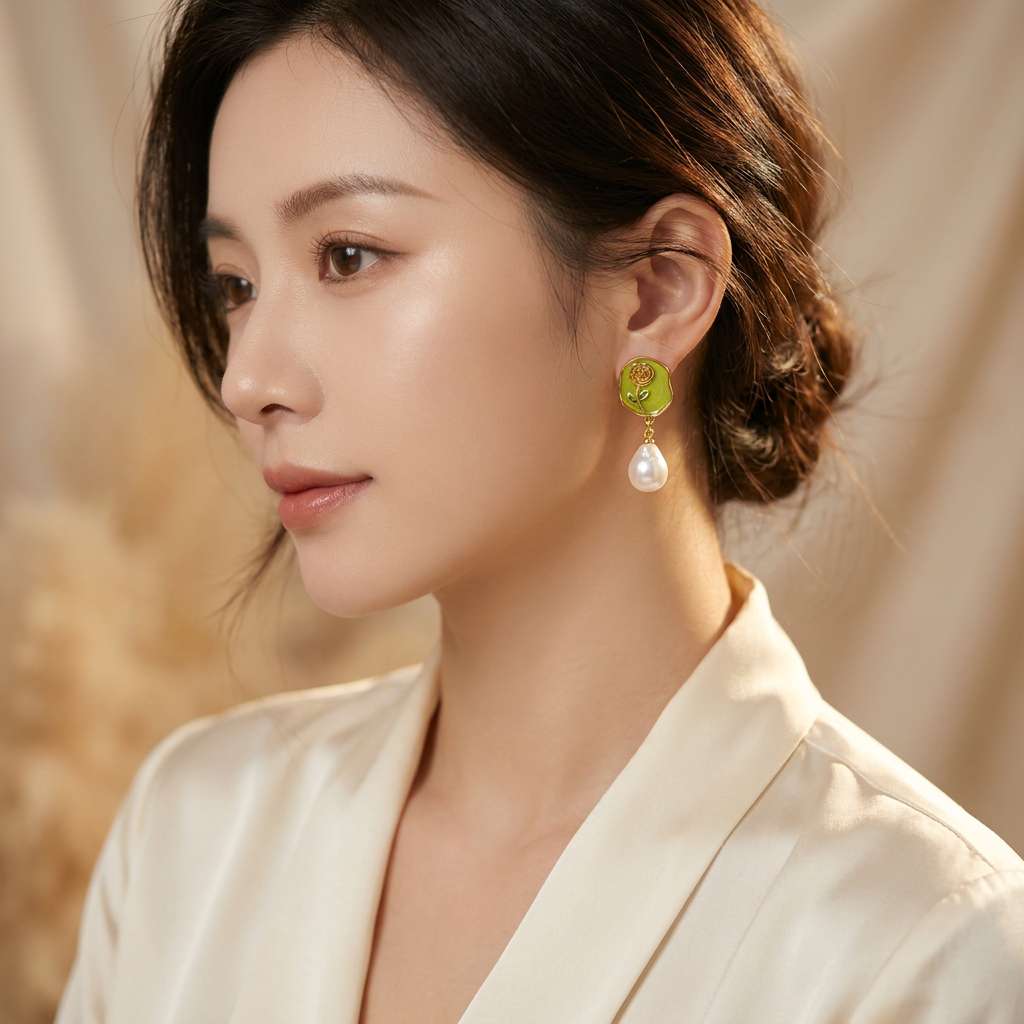 珍珠925银长款耳坠女气质耳饰日常通勤轻奢风