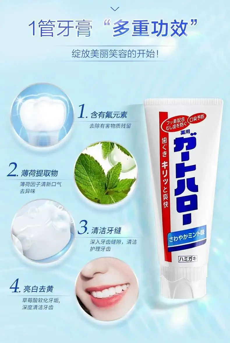 GuardHalo imported Kao White Toothpaste 165g brightening Fluoride freshening Breath detail image 3