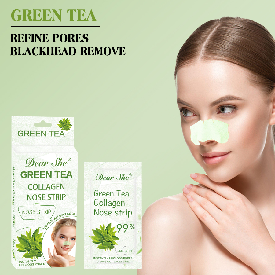 Dear She Green Tea Cleansing Nasal Mask Blackhead Removal Nasal Strip Deeply cleanses blackheads in the T-zone