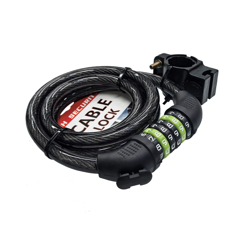 BG-6228 bicycle six-digit combination lock Mountain bike cable lock Cycling wire lock Belt Lock Frame Steel rim lock Specification image