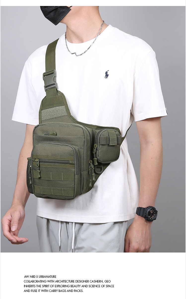 Lure bag: Multi-functional tactical sports hanging bag, large capacity, multiple pockets, durable, outdoor cycling, Lure climbing, portable hiking bag