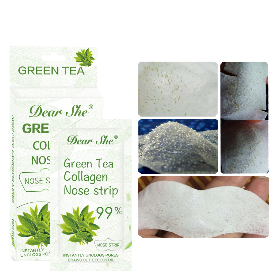 Dear She Green Tea Cleansing Nasal Mask Blackhead Removal Nasal Strip Deeply cleanses blackheads in the T-zone details Picture
